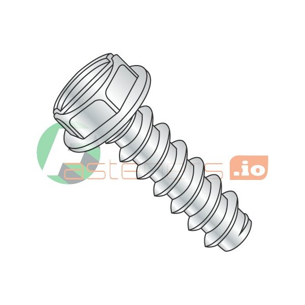 Newport Fasteners Thread Cutting Screw, #14 x 1-1/4 in, Zinc Plated Steel Hex Head Slotted Drive, 2000 PK 548352 - main